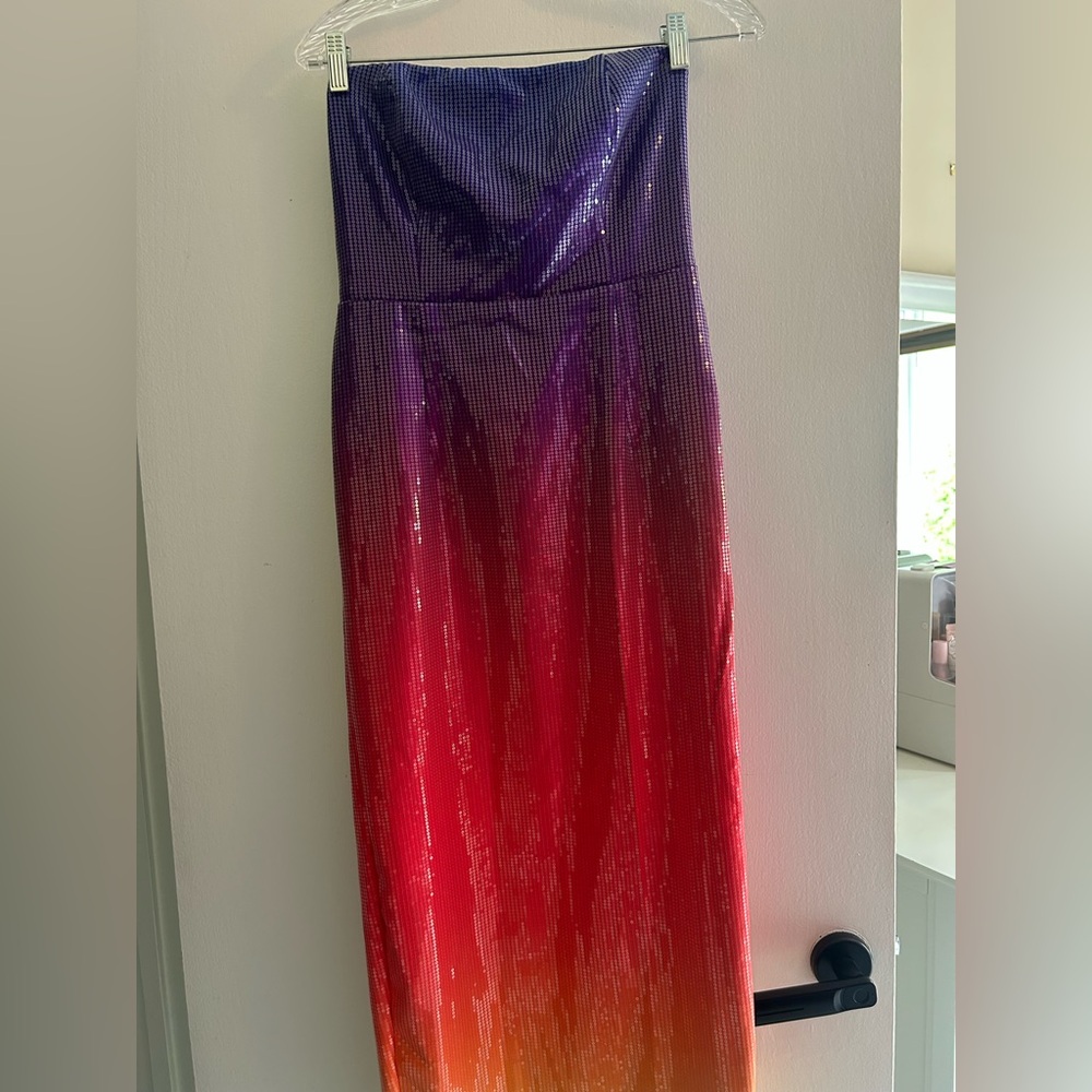 Purple and Red Gradient Dress